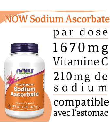 Now Foods Sodium Ascorbate (Sodium Ascorbate) 227g Vegan Powder Lab Tested Vitamin C Gluten Free Soy Free Vegetarian - Buy Online on GoSupps.com