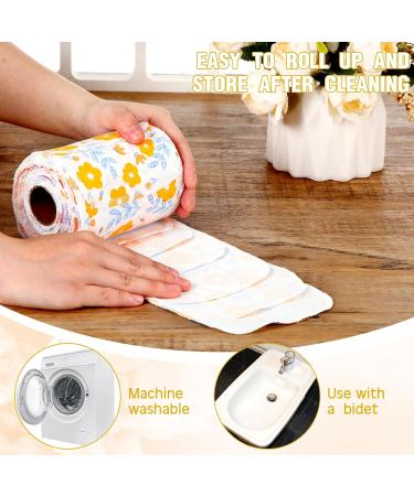 Vitalcozy Reusable Toilet Towels | Washable Bidet & Kitchen Towels | Absorbent Cotton Paperless & Eco-Friendly Tea Towels with Bright Flower Design - Buy Online on GoSupps.com