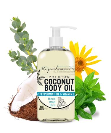 Massage Body Oil - Muscle Relief Blend with Arnica Peppermint & Rosemary – for Muscles Joints Full Body Massage 8oz