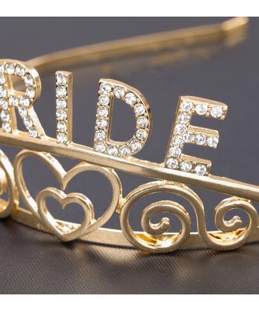 Daxi Bridal Tiaras - Sparkling Rhinestone Wedding Headband in Gold | Bridal Shower Crown - Buy Online on GoSupps.com