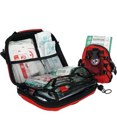 398pc Emergency First Aid Kit + BONUS Mini Kit - Office, Home, Car, School & Outdoor Essentials - FSA HSA Eligible - Buy Online on GoSupps.com