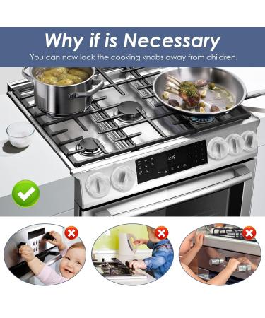 Child Safety Stove Knob Covers - 6 Transparent Child Protection Caps for Oven & Gas Stove - Kitchen Safety Guard for Kids - Buy Online on GoSupps.com