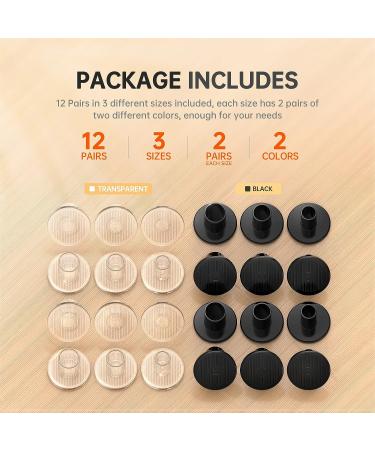 NIIVOO High Heel Protectors - 12 Pairs, 3 Sizes Stiletto Grass Stoppers for Women - Perfect for Weddings/Outdoor Events - No Sinking into Dirt/Bricks - S/M/L Transparent/Black - Buy Online on GoSupps.com
