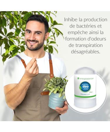 EnergyBalance Deo-Stick crystal 60g without aluminum (aluminum chlorides) - For men and women - Odorless - Deodorant - Brand quality from Switzerland - Buy Online on GoSupps.com