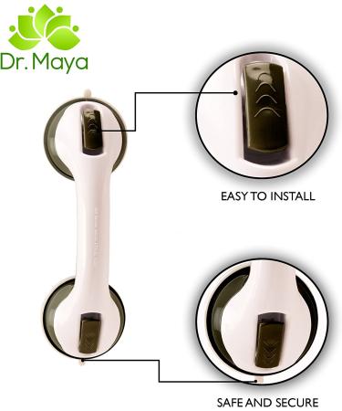 Dr. Maya Bath Grab Bar with Free Bath Mat - Shower Handle for Bathroom - Assist Balance Handrail for Tub - Toddlers, Elderly, Seniors, Handicap, Disabled - Buy Online on GoSupps.com
