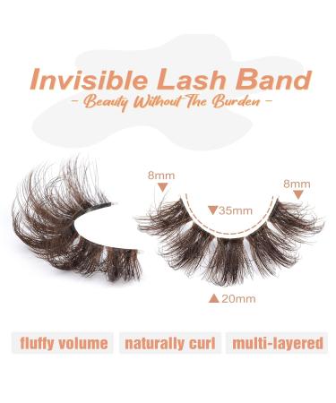 ALICE G 9 Pairs Pack Brown Wispy False Eyelashes - DIY Lash Clusters for Fluffy Volume | Mink Strip Lashes Look Like Eyelash Extensions - Fake Eye Lashes - Buy Online on GoSupps.com