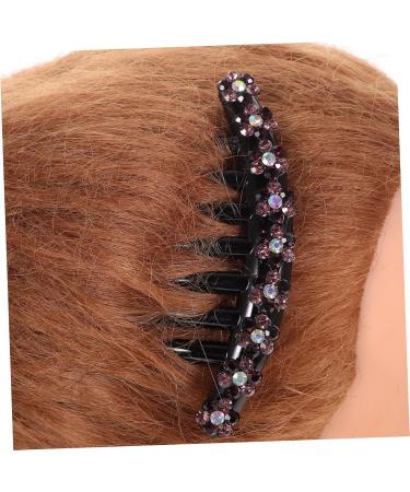 Ipetboom 1pc Teasing Combs for Women Hair Clips French Hair Comb Crystal Hair Side Comb Hair Combs for Women Wide Tooth Comb Clips Black Side Combs Girl Hair Accessories Miss Rhinestones - Buy Online on GoSupps.com