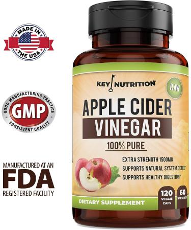 Organic Apple Cider Vinegar 1500mg - Pure & Raw for Healthy Digestion & Detox - 60 Day Supply - Buy Online on GoSupps.com