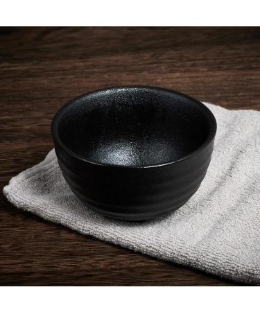 WOLFLAND Handmade Ceramic Soap Dish - Vintage Design Thick Black Ceramic 11.4 cm - Perfect for Home Decor - Buy Online on GoSupps.com