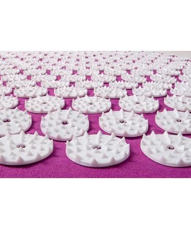 Acupress Toweratte & Massage Pillow Set - Shakti Matte for Back Pain Relief & Head Massager - Lotus Mat for Relaxation - Violet & White - International Shipping - Buy Online on GoSupps.com