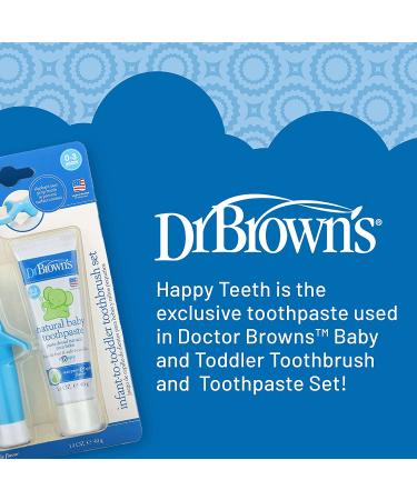 Happy Teeth Natural Baby Toothpaste - Fluoride-Free Pear Apple Flavor for Ages 0-3 | Safe to Swallow Toddler Toothpaste - 1.4 oz - Buy Online on GoSupps.com