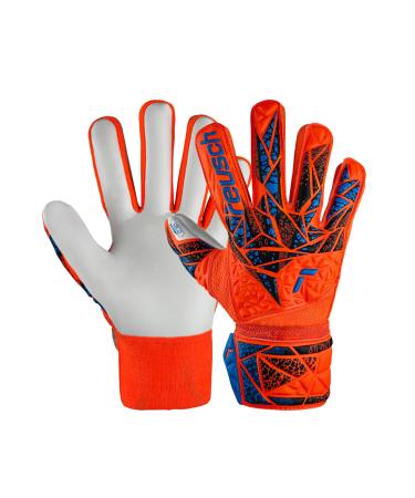 Reusch Unisex Youth Attrakt Starter Solid Finger Support Junior Goalkeeper Gloves 6 orange-blue