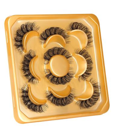 D Curl Fluffy Russian Mink Lashes - Natural Soft Handmade False Eyelashes with Clear Band - Reusable Pack of 5 - Buy Online on GoSupps.com