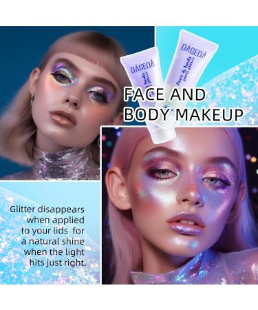Buy Prreal Body Glitter Gel 50ml - Holographic Face & Body Sequins Chunky Glitter for Makeup Festival Ready Phantom Blue - Buy Online on GoSupps.com