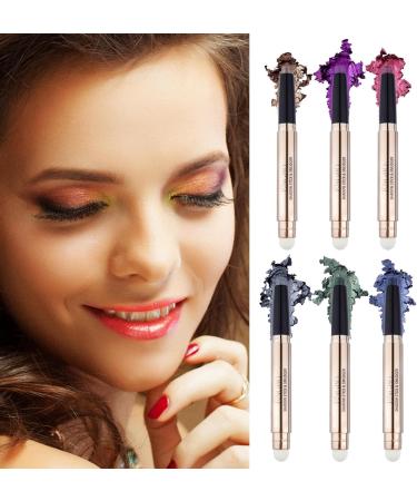 Eyeshadow Pencil Crayon Makeup Eyeshadow Pencil Crayon 6 Colors Waterproof Eye Shadow Highlighter Stick for Natural Makeup Girls and Women Dtt B(7# 12#) - Buy Online on GoSupps.com