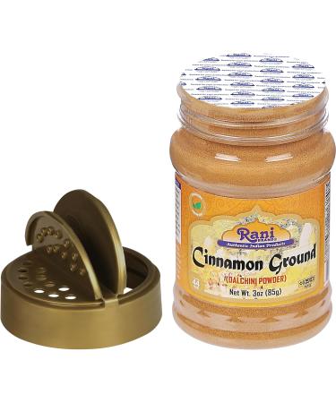 Rani Cinnamon Powder 3oz PET Jar - All Natural, Salt-Free, Vegan, Gluten Friendly - Non-GMO, Kosher Ground Cinnamon 85g - 1 Pack - Buy Online on GoSupps.com