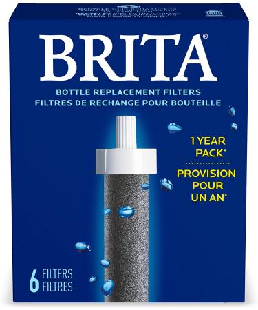 Brita Water Bottle Replacement Water Bottle Filters  Black  6 Count 6 Count (Pack of 1) - Buy Online on GoSupps.com