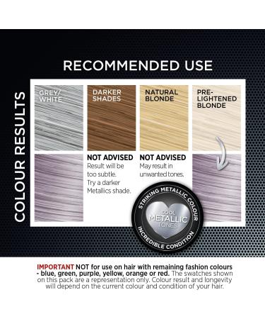 Colour Freedom Metallic Silver Violet Permanent Hair Dye with PurePlex. Ultra Glossy Conditioning Hair Colour. 100% grey coverage. By Knight & Wilson. - Buy Online on GoSupps.com