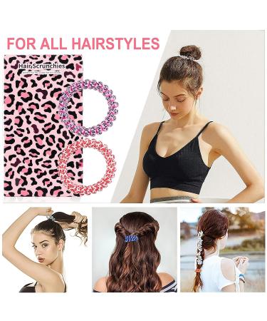 Spiral Hair Ties Set - 8 Pack Coil Hair Accessories for Active Women in Pink-Purple | Strong Grip Hair Scrunchies - Buy Online on GoSupps.com