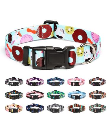 Mercano dog collar adjustable soft nylon comfort & robust patterned dog collar for small medium -sized dog puppies cats (m cookie blue) m cookie blue - Buy Online on GoSupps.com