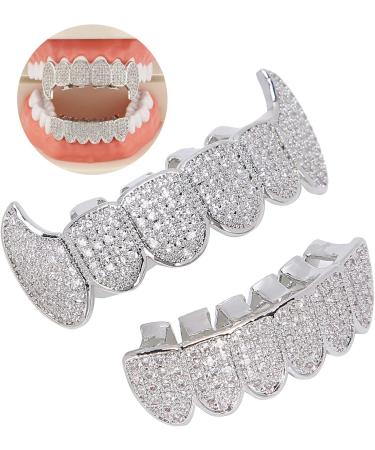 Shop Iced Hip Hop Grillz for Men & Women | Silver Teeth Decorations for Halloween & Parties - Buy Online on GoSupps.com