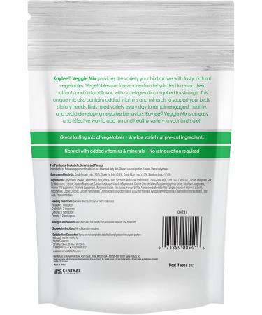 Kaytee Freeze Dried Treat Mix for Parakeets, Cockatiels, Conures, and Parrots - Vegetable Delight - Buy Online on GoSupps.com