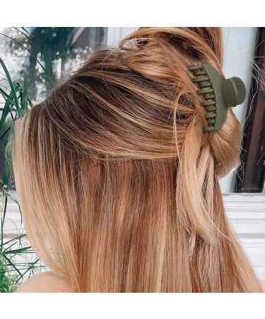 DEEKA 4 PCS Double Row Teeth Hair Claw Clips 2.5 Inches - Matte Clips for Thin, Short Hair - Hair Accessories for Women and Girls, Pack of 4 (Black/Green/Khaki/Blue) - Buy Online on GoSupps.com