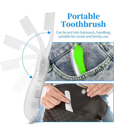 Shop Wllhyf 4-Pack Collapsible Travel Toothbrushes - Soft & Compact Ideal for Travel - Green/Blue/White/Black - Buy Online on GoSupps.com