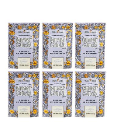 Gem Gem All Natural Chewy Ginger Candy 1.25oz (Ginger, 6 Pack) Ginger 1.25 Ounce (Pack of 6)