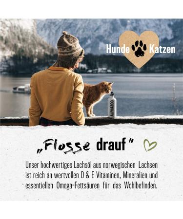 Alphazoo Premium Salmon Oil for Dogs & Cats 500ml - Omega 3 & 6 Fish Oil Barf Oil Fur Care - Made in Germany - Buy Online on GoSupps.com
