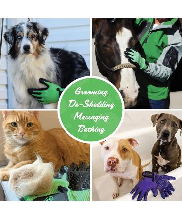 HandsOn Pet Grooming Gloves - #1 Award-Winning Shedding & Bathing Gloves for Cats, Dogs, and Horses - Grey Medium (Pack of 1) - Buy Online on GoSupps.com