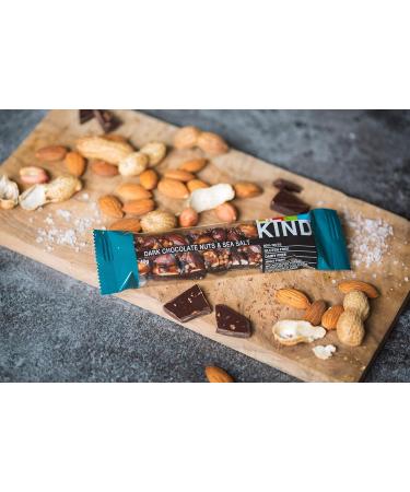 Kind Dark Chocolate Nuts & Sea Salt Cereal Bar - Gluten Free Healthy Snack 12 x 40g Packs - Buy Online on GoSupps.com