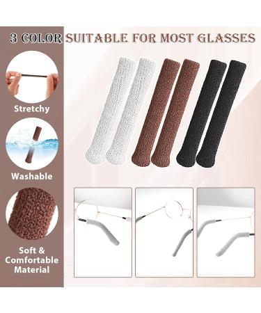 Ouligay Anti-Slip Knitted Cotton Glasses Ear Pads - 3 Pairs of Soft Elastic Pillows for Sunglasses & Reading Glasses - International Shipping Available - Buy Online on GoSupps.com