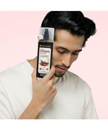 Soulflower Onion Hair Oil with Amla, Ashwagandha & Sandalwood - 100% Pure, Cold Pressed, Non-Greasy, 220 ml - Buy Online on GoSupps.com