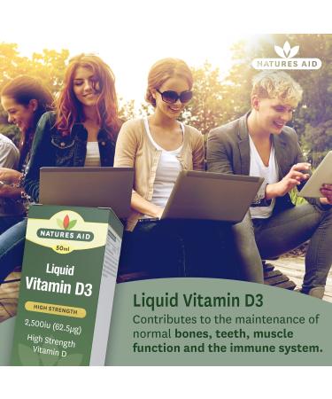 Natures Aid Vegan Vitamin D3 Liquid 2500iu with Dropper - 50ml (Pack of 1) - Buy Online on GoSupps.com