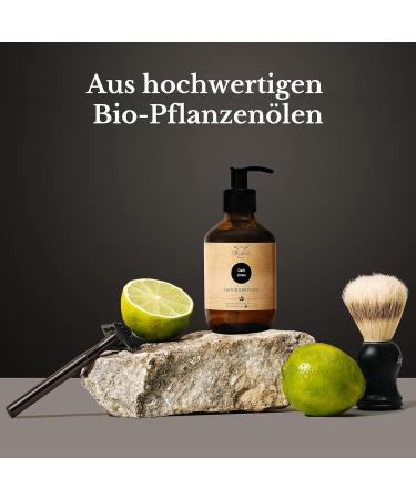 Meißner Tremonia Dark Limes Beard Soap 200ml | Vegan Natural Ingredients Daily Care Organic Olive Oil - Best Men's Beard Shampoo - Buy Online on GoSupps.com