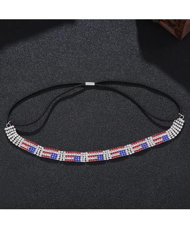BinaryABC American Flag Rhinestone Headband - Patriotic Sparkly Hair Accessories - Buy Online on GoSupps.com