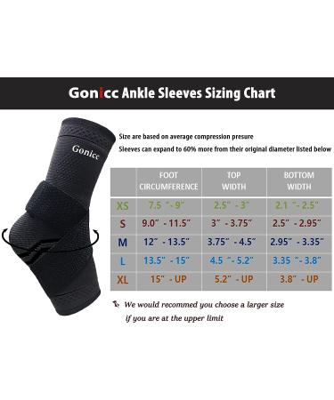 Gonicc Professional Foot Sleeve Pair (2 Pcs) - Compression Wrap Support for Stability, Ligament Protection, and Improved Circulation - Ankle Brace for Volleyball and Sports - Black, Medium - Buy Online on GoSupps.com