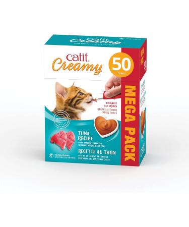 Catit Creamy Tuna & Salmon Lickable Cat Treat - 100 Tubes | Mega Pack (750.00 g + 750.00 g) Cat Treat + Cat Treat Creamy Salmon - Buy Online on GoSupps.com