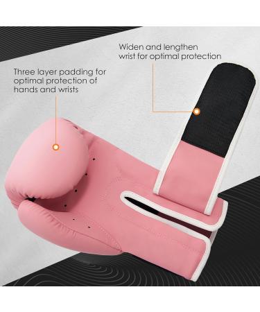 MAXXMMA Pro Style 10 oz Boxing Gloves for Men & Women - Pink Heavy Bag Training Muay Thai Sparring & Kickboxing - Buy Online on GoSupps.com