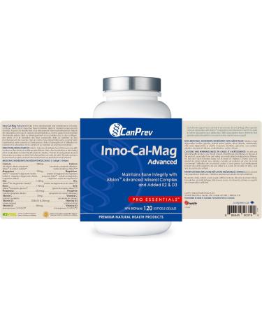 CanPrev - Inno-Cal-Mag Advanced 120 Softgels - Bone Health Teeth health Gum Health Hair Skin and Nail Vitamins - Calcium Magnesium Supplement - Mineral Complex 120 count (Pack of 1) - Buy Online on GoSupps.com