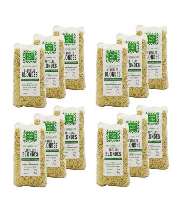 Grain de Frais Lot of 12 blond lentils - 1kg bag