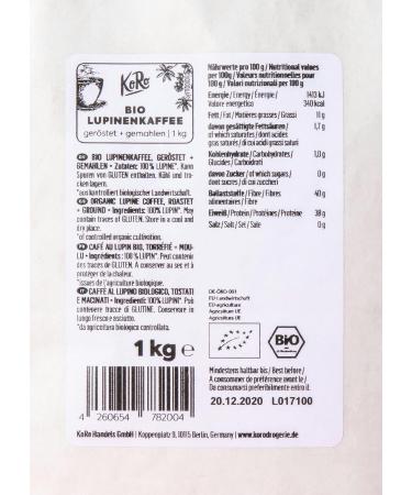 KoRo - Organic Lupin Coffee 1kg - Lupin - Coffee - Caffeine Free - Buy Online on GoSupps.com