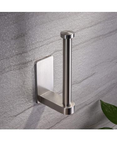 YIGII Self Adhesive Toilet Paper Holder - Bathroom Toilet Paper Holder Stand no Drilling Stainless Steel Brushed 1 Silver