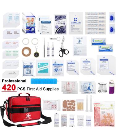 Buy Premium 420 Piece First Aid Kit - Perfect for Home Travel Car Camping & Outdoor Emergencies - Comprehensive Emergency Medical Supplies - Buy Online on GoSupps.com