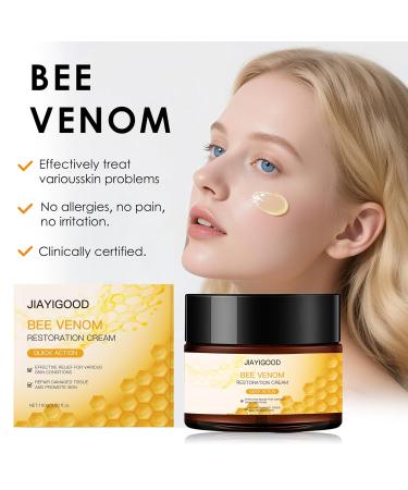 JIAYIGOOD Bee Venom Anti-Aging Face Cream Collagen Boosting Wrinkle Reducing & Skin Firming Treatment 3.5 Oz Gentle for All Skin Types Improves Texture & Hydration - Buy Online on GoSupps.com