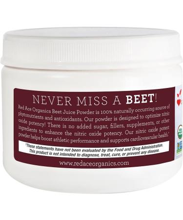 Red Ace Organic Beet Juice Powder - Nitric Oxide Booster, No Sugar, Non-GMO, 5.3 oz - Buy Online on GoSupps.com