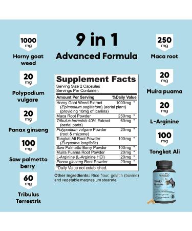 Kaitamin Cheeky Bananas Male Dietary Supplement - 120 Capsules with Horny Goat Weed & Maca for Energy, Endurance, and Stamina - Buy Online on GoSupps.com