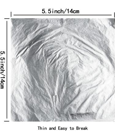 Silver Imitation Leaf Sheets for Gilding and Craft Projects - 100pcs, 5.5x5.5 Inches - Perfect for Art, Furniture, Resin Jewelry, Nail Art - Buy Online on GoSupps.com