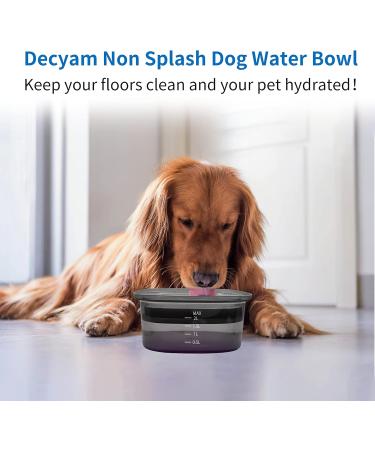 DECYAM Non Spill Dog Water Bowl Slow Water Feeder for Dogs 2L / 70 oz Large Capacity Pet Water Dish for Dogs Brown - Buy Online on GoSupps.com